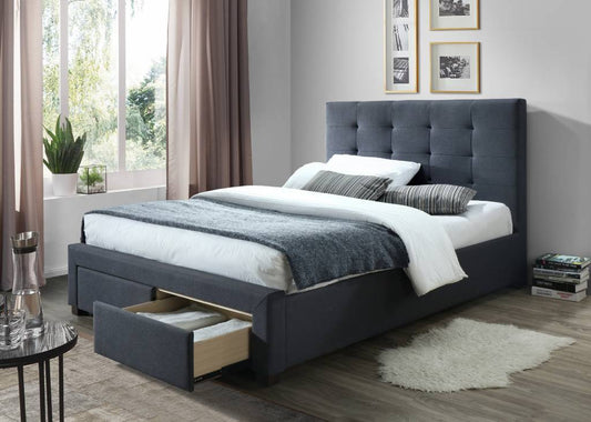 ECCLESTON 2-DRAWER DOUBLE BED GREY