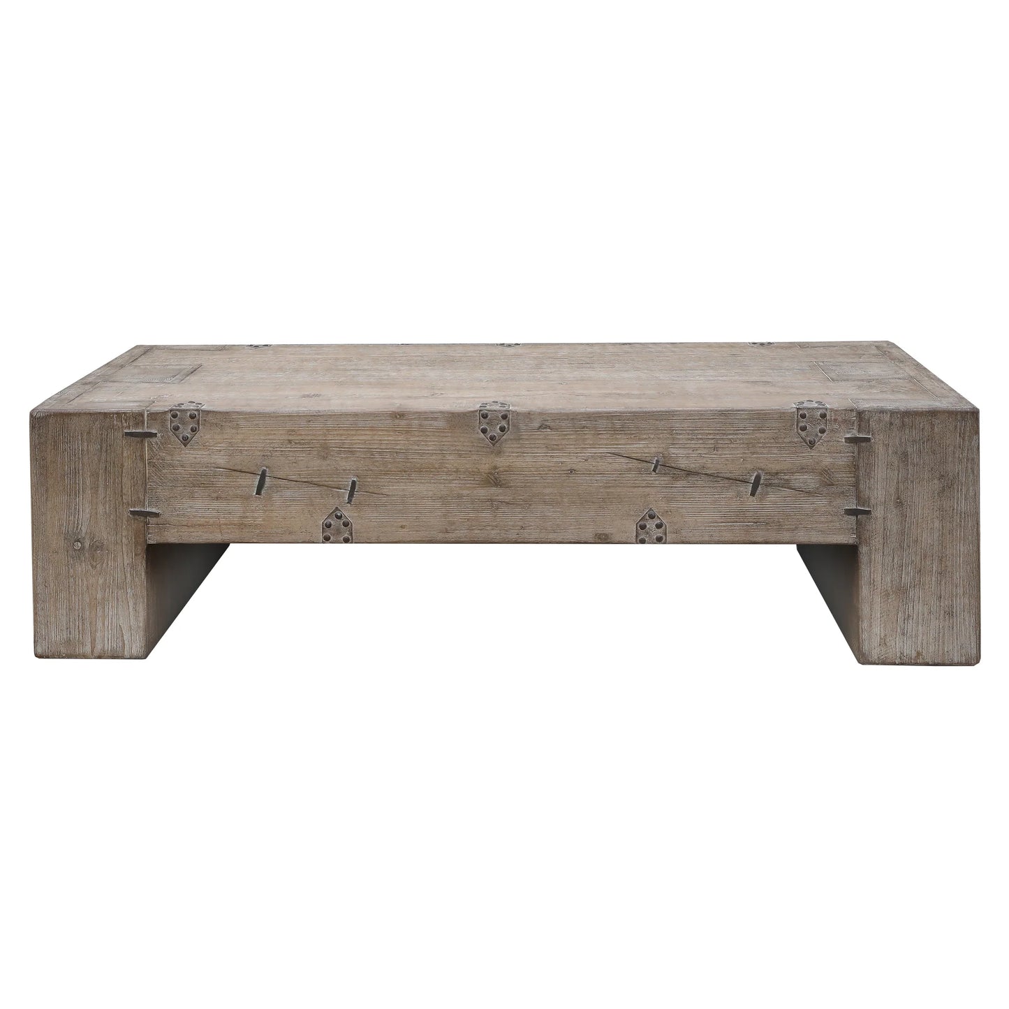 ROWAN SOLID PINE BLOCK COFFEE TABLE