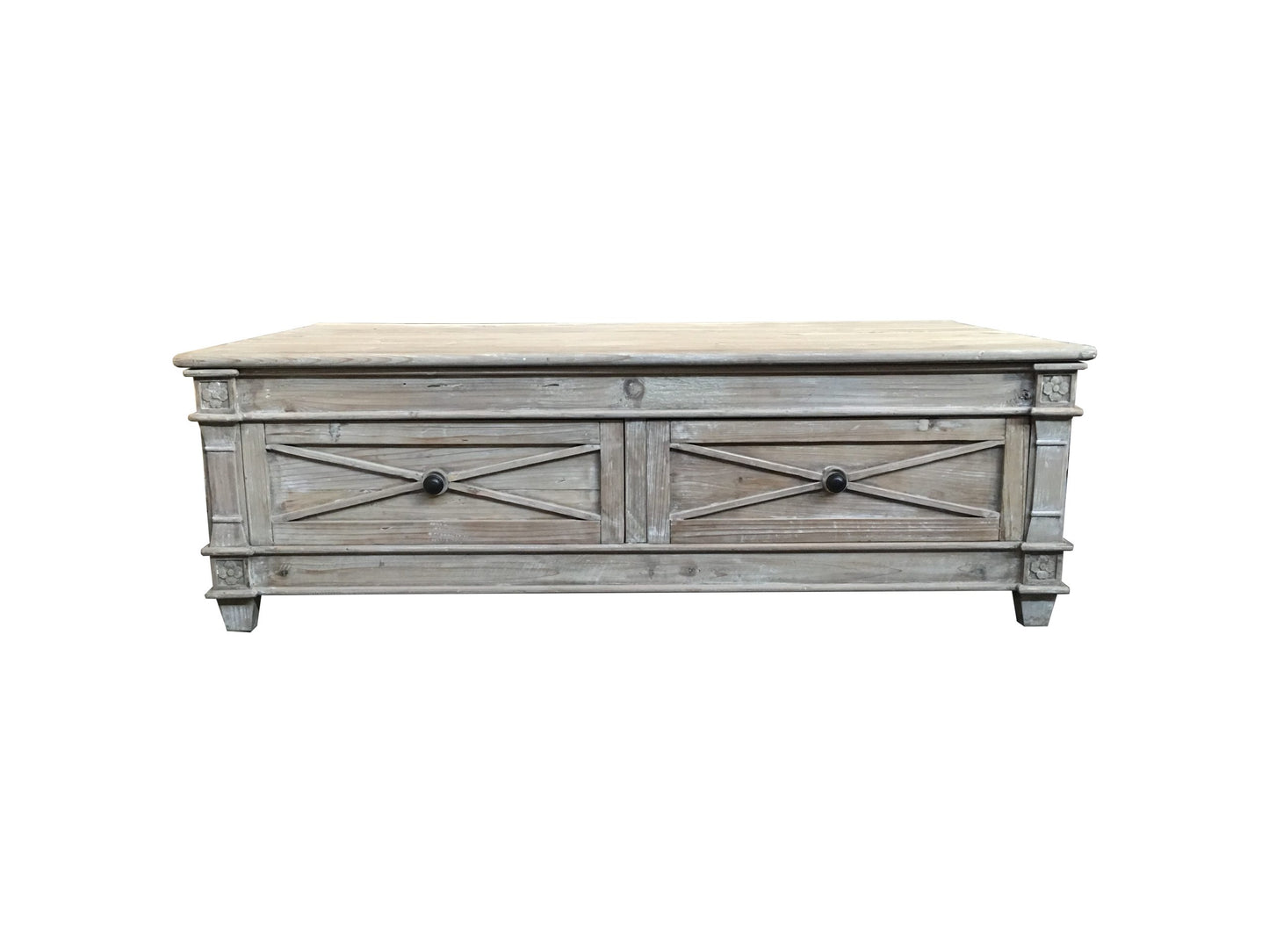 PROVENZ RECYCLED ELM RUSTIC 4 DRAWERS COFFEE TABLE