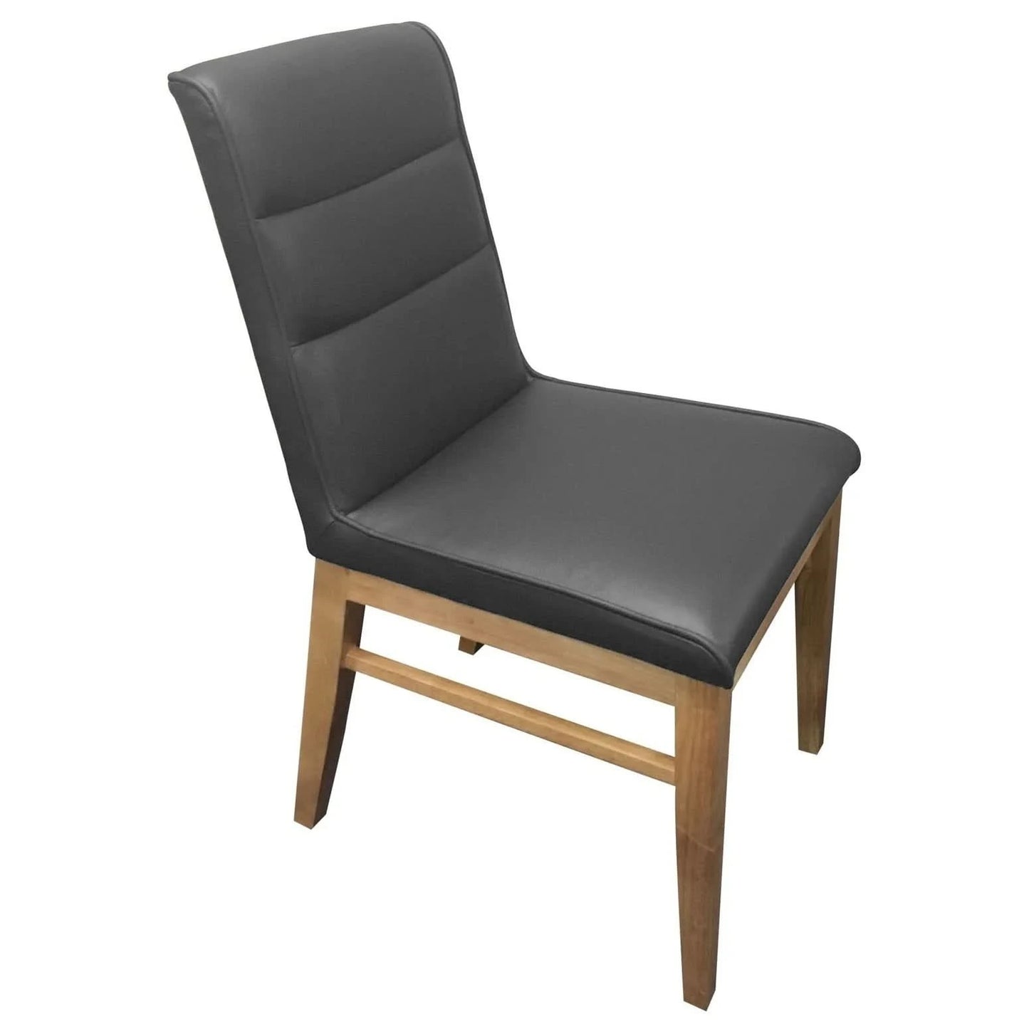 MORROW LEATHER DINING CHAIR GRAY/NATURAL