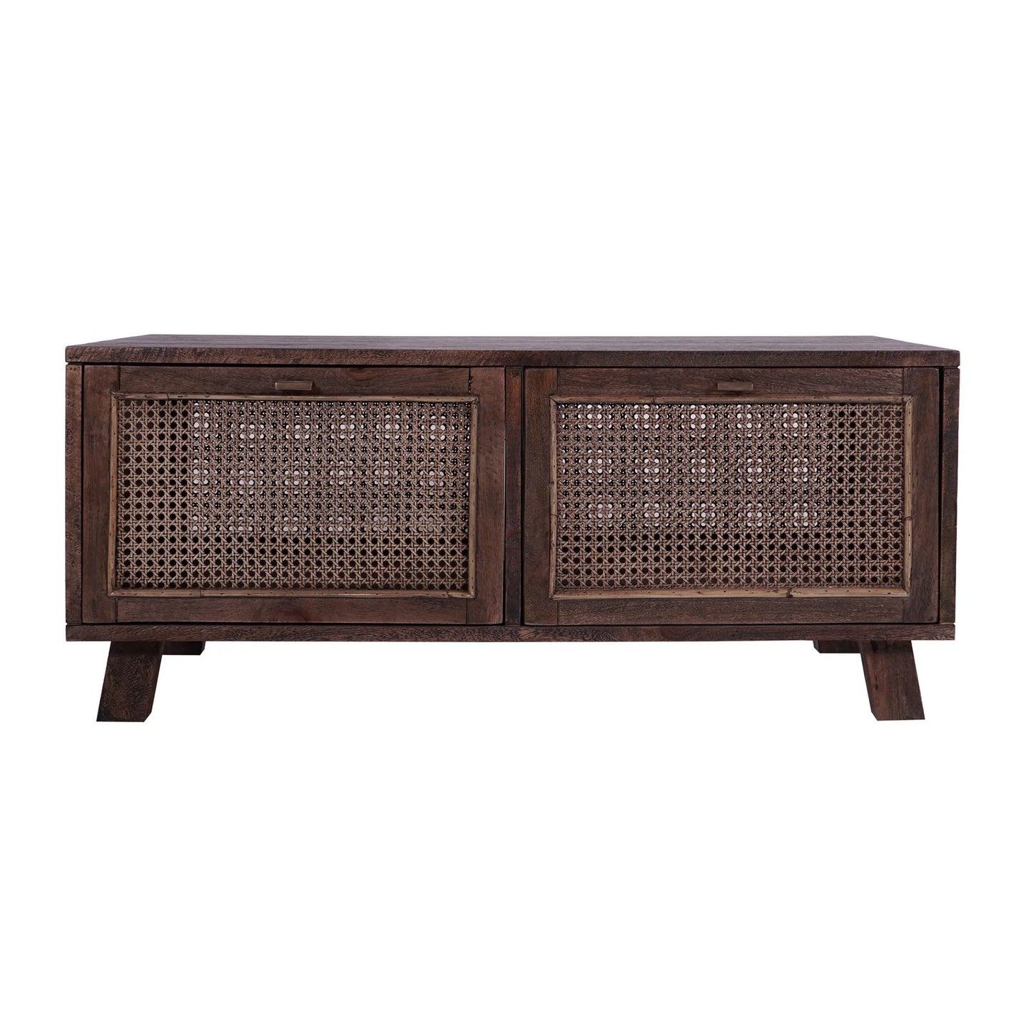 ELDRIDGE 2 DRAWERS DOUBLE FACED COFFEE TABLE IN FRUITWOOD TIMBER HONEY BROWN