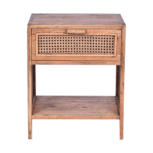 ELDRIDGE MINDI WOOD 1 DRAW BEDSIDE TABLE IN LIGHT TOBACCO