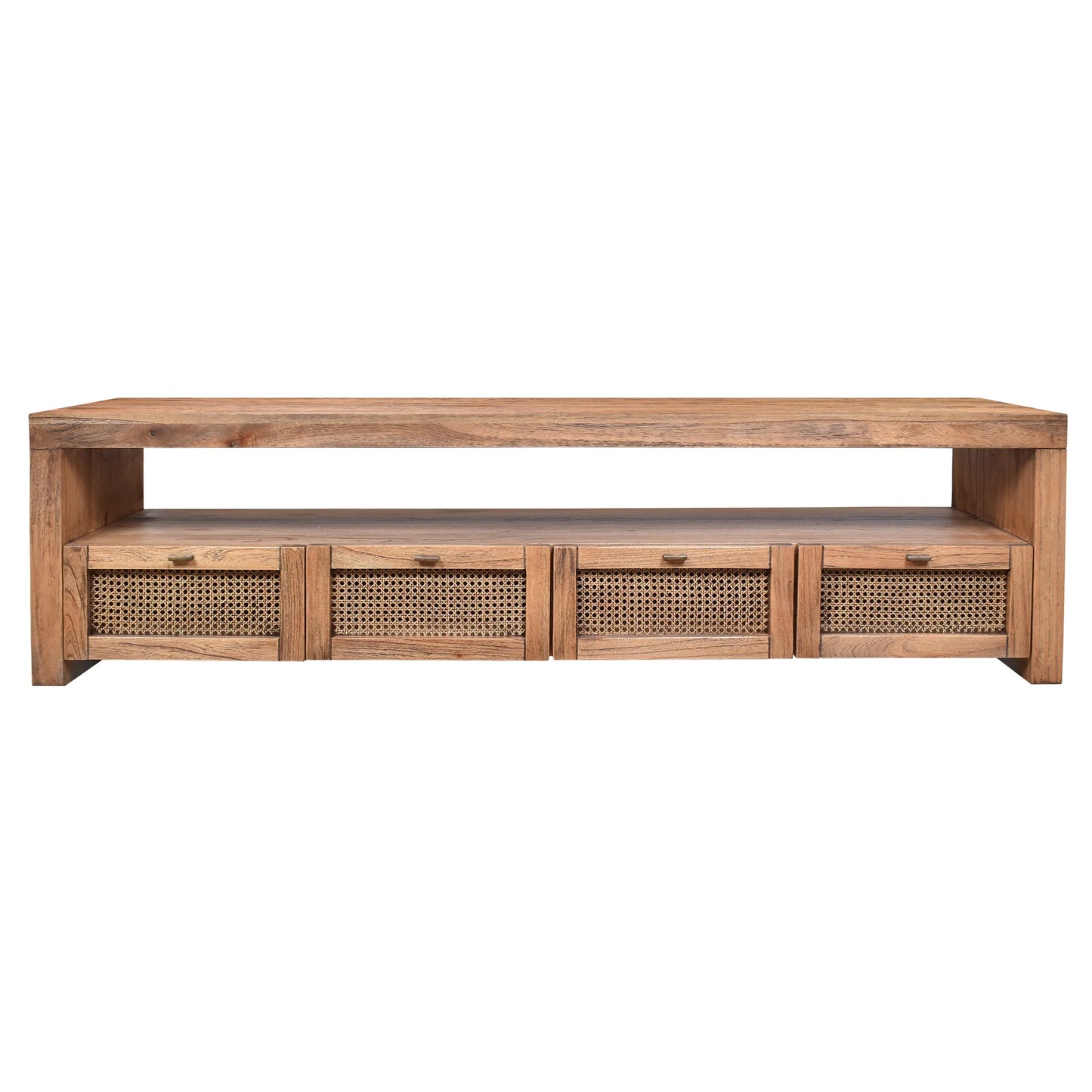 ELDRIDGE MINDI WOOD 4 DRAWERS TV/ENTERTAINMENT UNIT IN LIGHT TOBACCO 180CM
