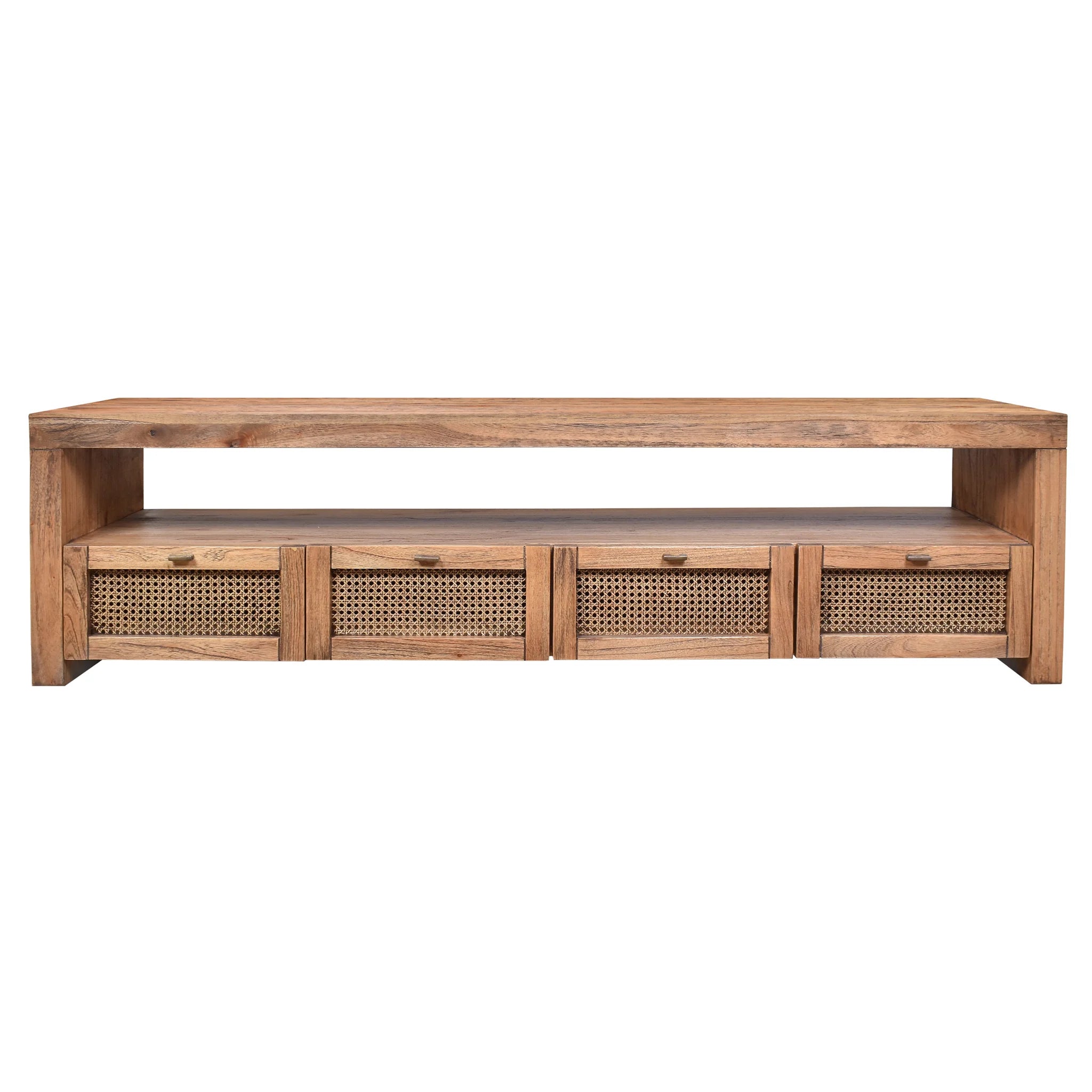 ELDRIDGE MINDI WOOD 4 DRAWERS TV/ENTERTAINMENT UNIT IN LIGHT TOBACCO 180CM