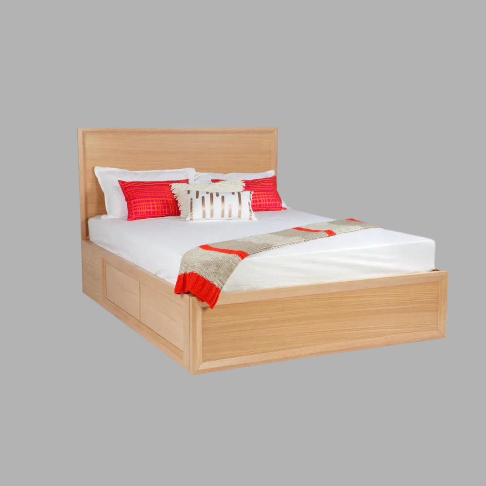 CHAUCER SOLID PINE TIMBER QUEEN STORAGE BED BASE CUSTOM MADE IN AUSTRALIA