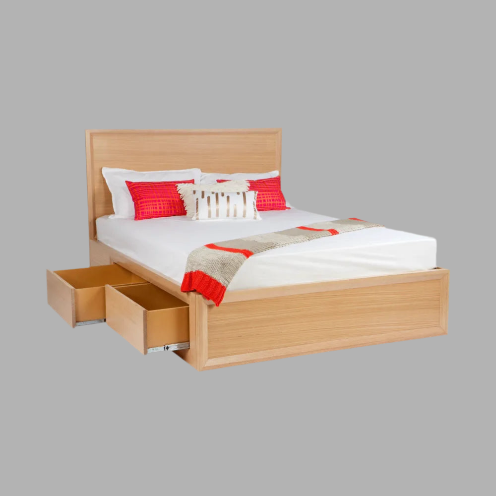 CHAUCER SOLID PINE TIMBER QUEEN STORAGE BED BASE CUSTOM MADE IN AUSTRALIA