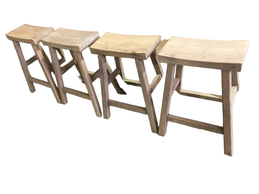 CHAGA RECYCLED ELM BAR STOOL IN NATURAL