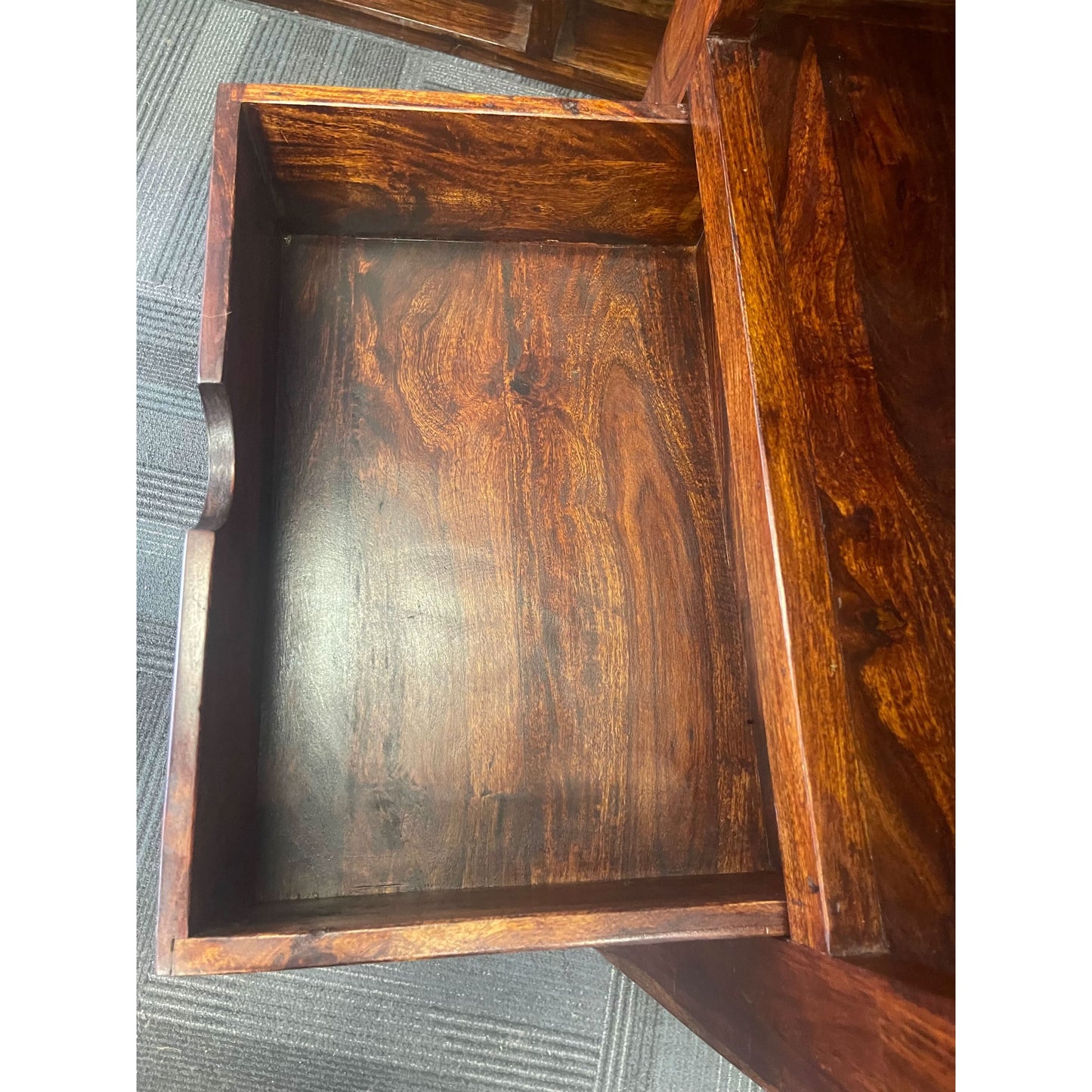 SOLID BENATO INDIAN ROSEWOOD 3 DRAWERS & 3 SHELVES BOOKCASE - FLOOR STOCK CLEARANCE