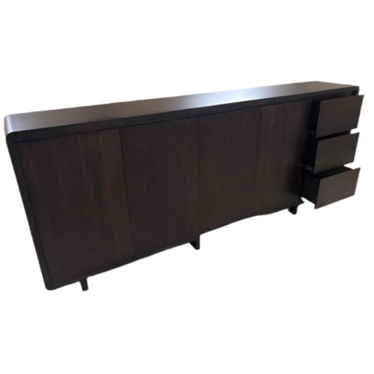 WILLIAM CURVED EDGE TASSIE OAK BUFFET 4 DOORS & 3 DRAWERS - MyChocolateWood