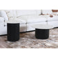 LUZON ROUND MARBLE TOP COFFEE TABLE  BLACK/WHITE