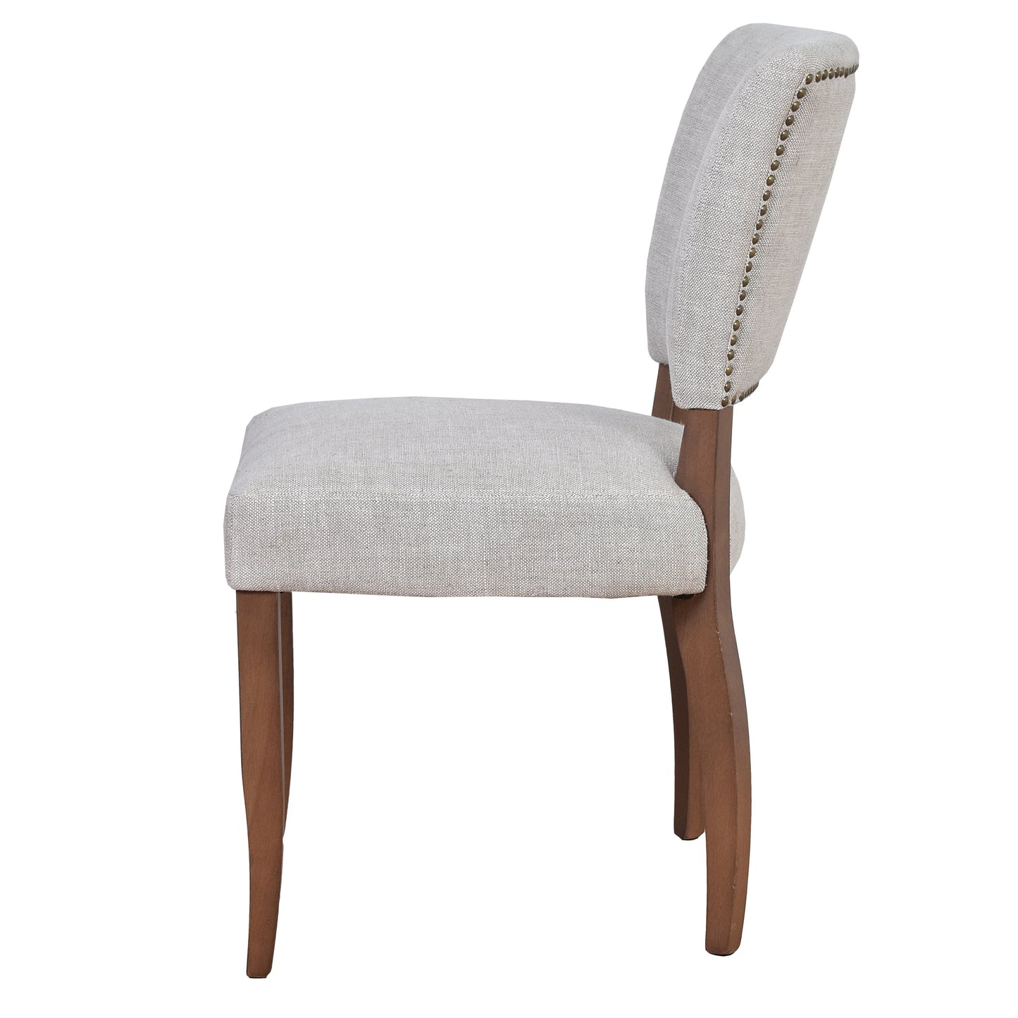 MORANG DOVE GREY LINEN CHAIR WITH MARON LEGS
