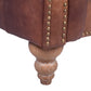 ELAINE AGED LEATHER ARMCHAIR IN DISTRESSED BROWN