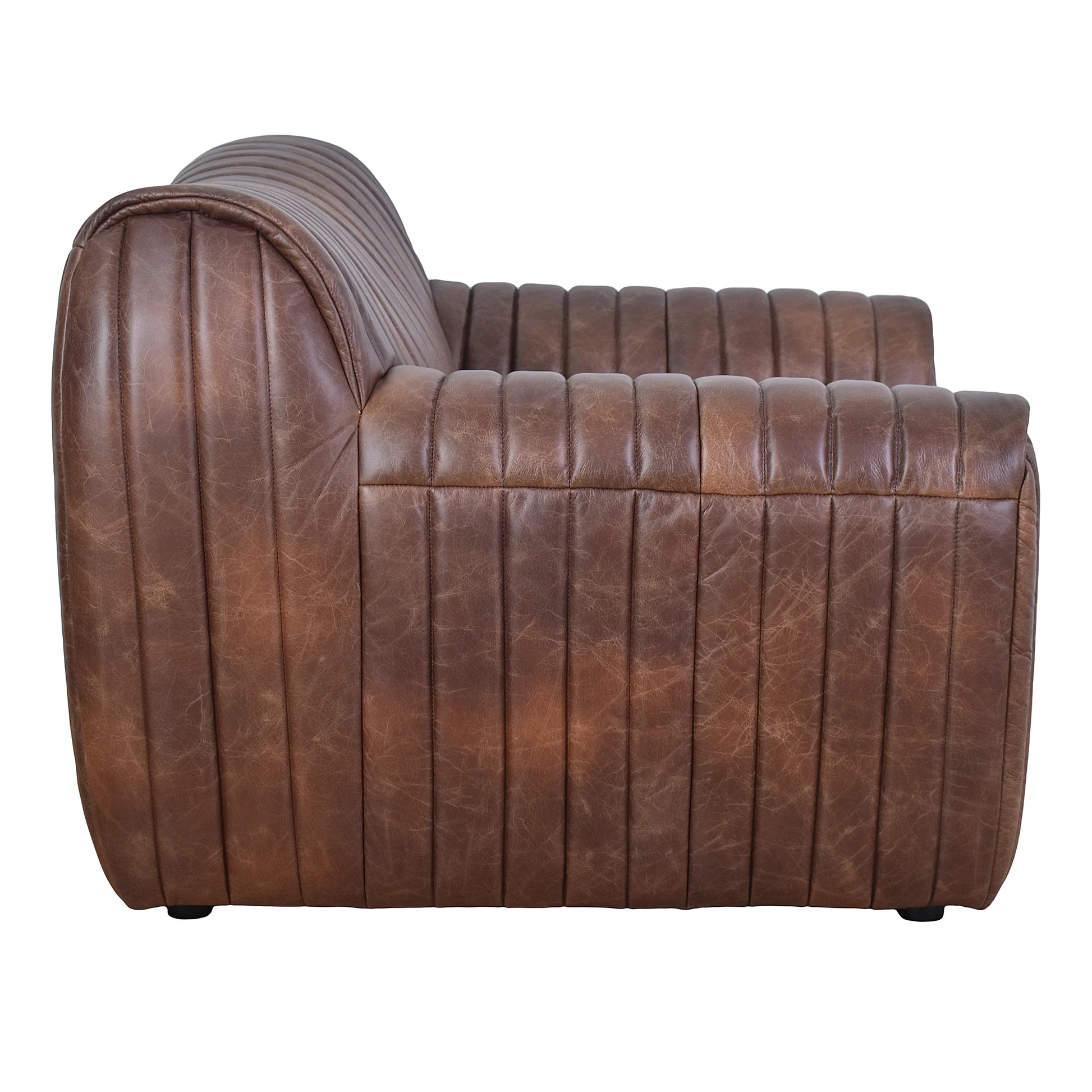 LOFT ARMCHAIR IN DISTRESSED BROWN LEATHER - MyChocolateWood