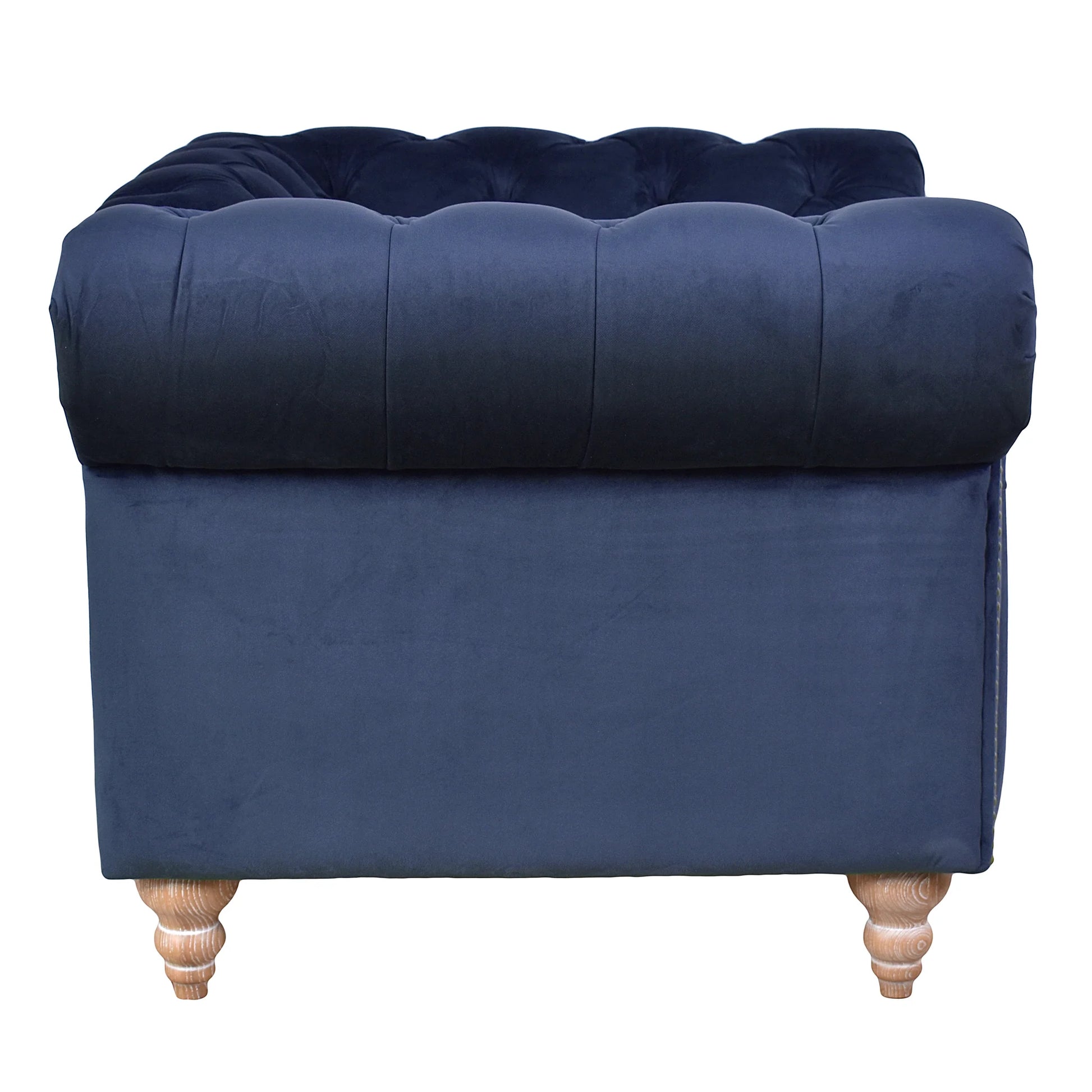 GOTCHA CHESTERFIELD ARMCHAIR IN NAVY VELVET - MyChocolateWood
