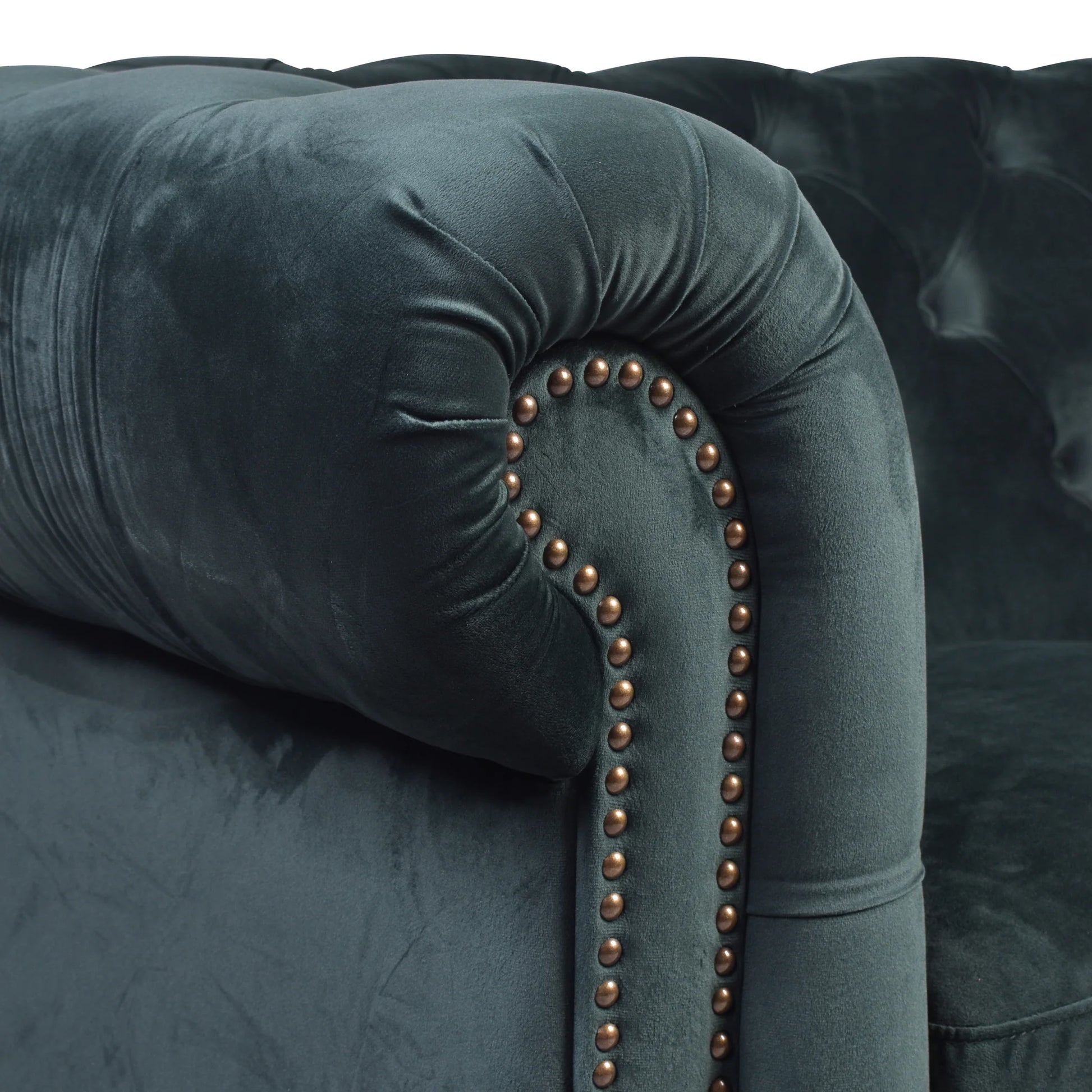 GOTCHA 2-SEATER CHESTERFIELD SOFA IN GREEN VELVET - MyChocolateWood