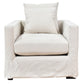 CHATEAU SLIPCOVER HAMPTONS STYLE ARMCHAIR IN SALT & PEPPER