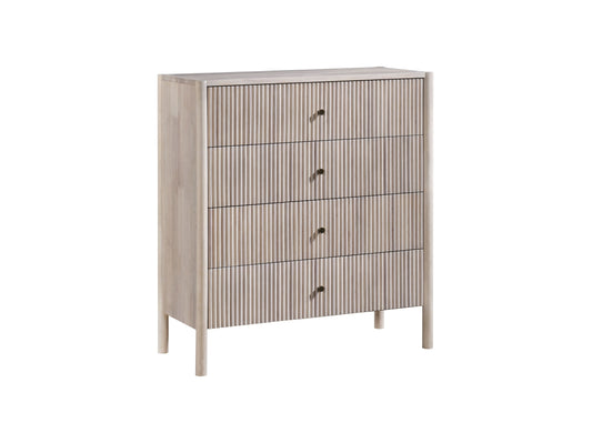 LANDRA HANDCRAFTED RUBBERWOOD 4-DRAWER TALLBOY/CHEST OF 4 DRAWERS