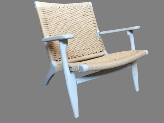 COLONIAL PLANTATION CHAIR/ARMCHAIR/LOUNGE CHAIR IN WHITE & STRAW