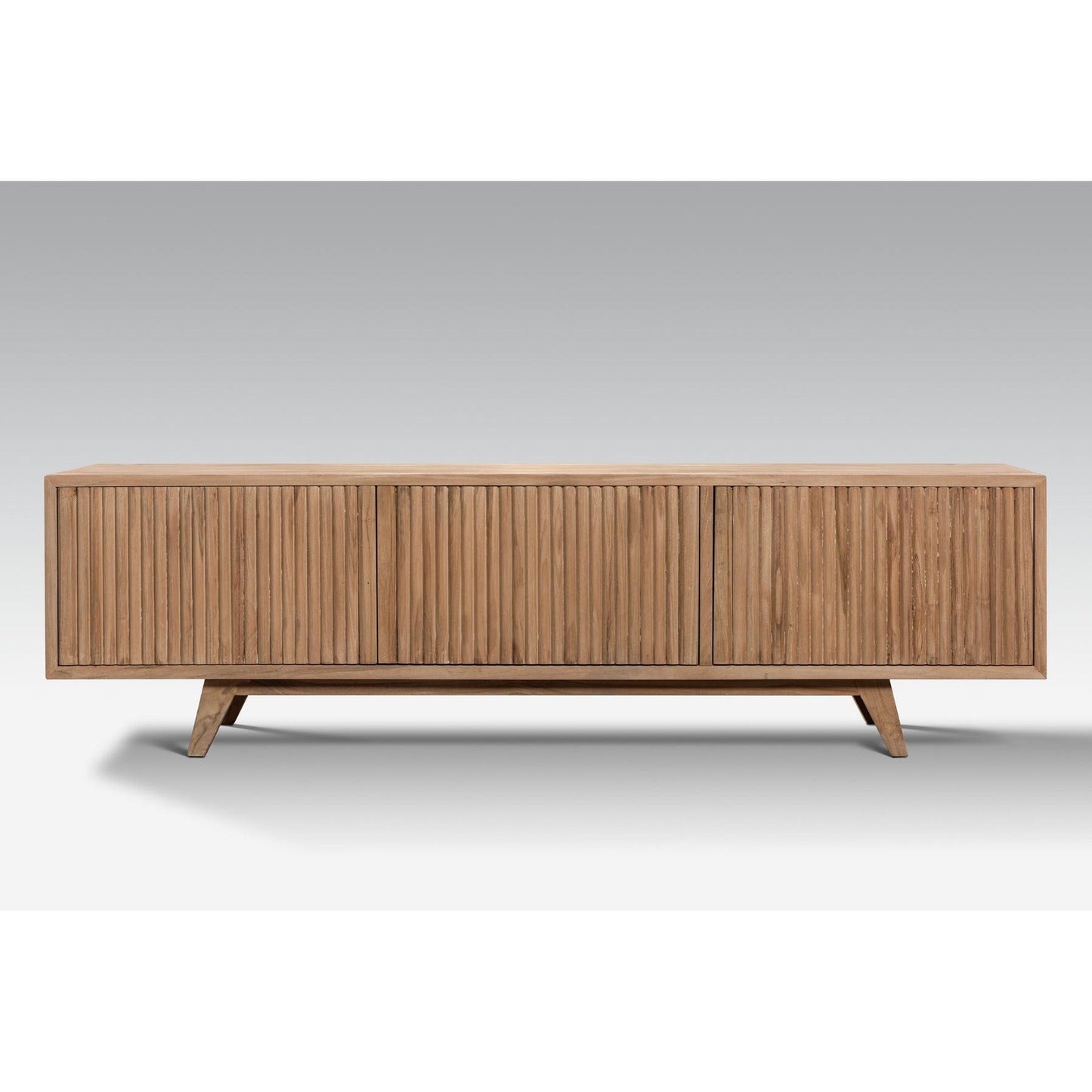 BALI SOLID TEAK TV UNIT 3 DOORS - NATURAL