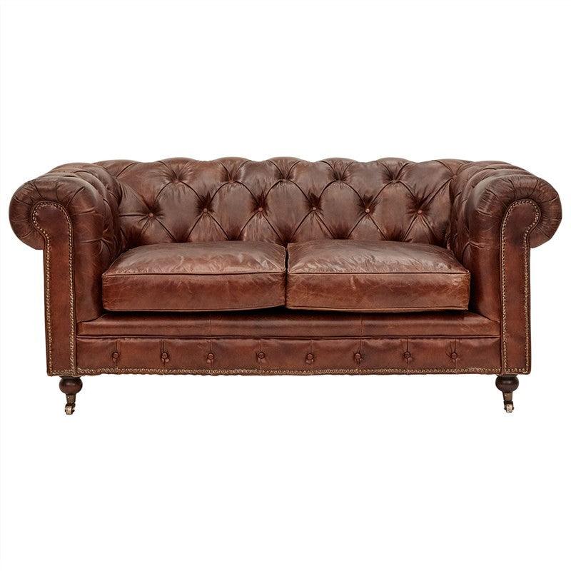 RIMINI 2-SEATER HAMPTON COURT AGED LEATHER SOFA