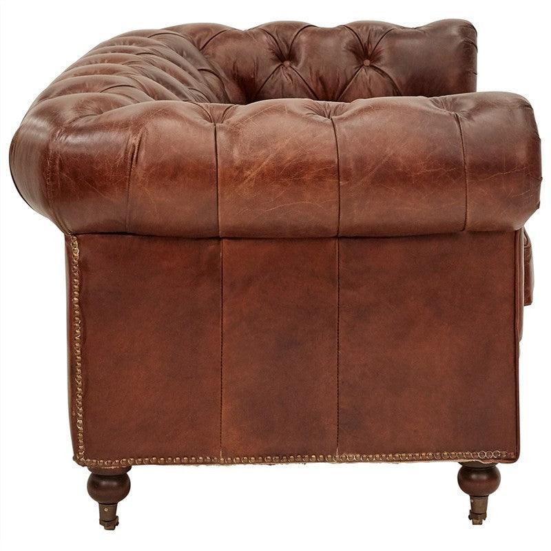 RIMINI 2-SEATER HAMPTON COURT AGED LEATHER SOFA