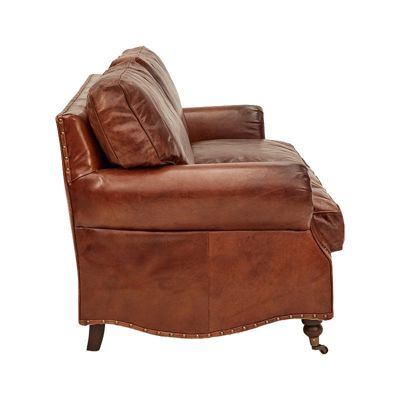 CHARLESTON 3-SEATER AGED LEATHER SOFA