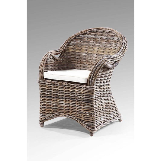 ZANZIBAR RATTAN WEAVE CHAIR WITH CUSHION