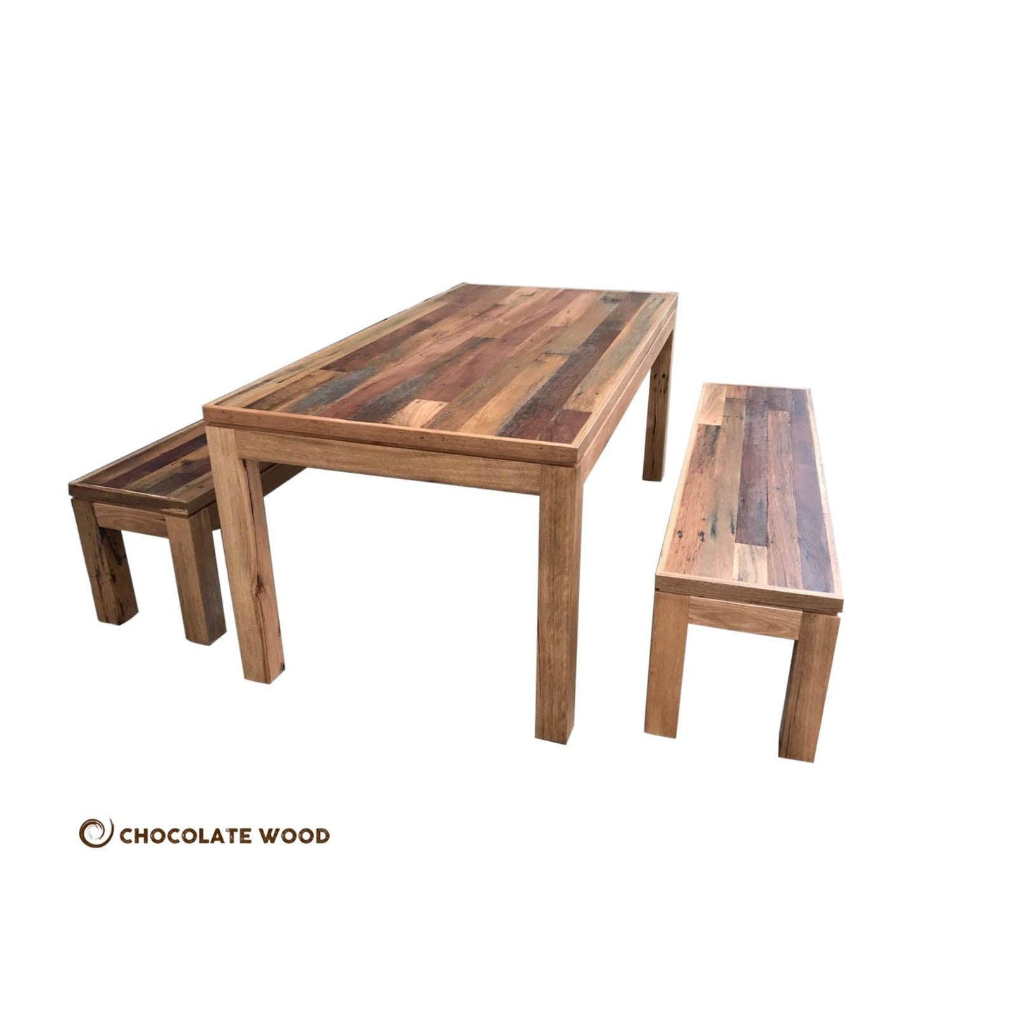 VERONA AUSTRALIAN CUSTOM-MADE 8-SEATER DINING TABLE IN RECYCLED HARDWOOD