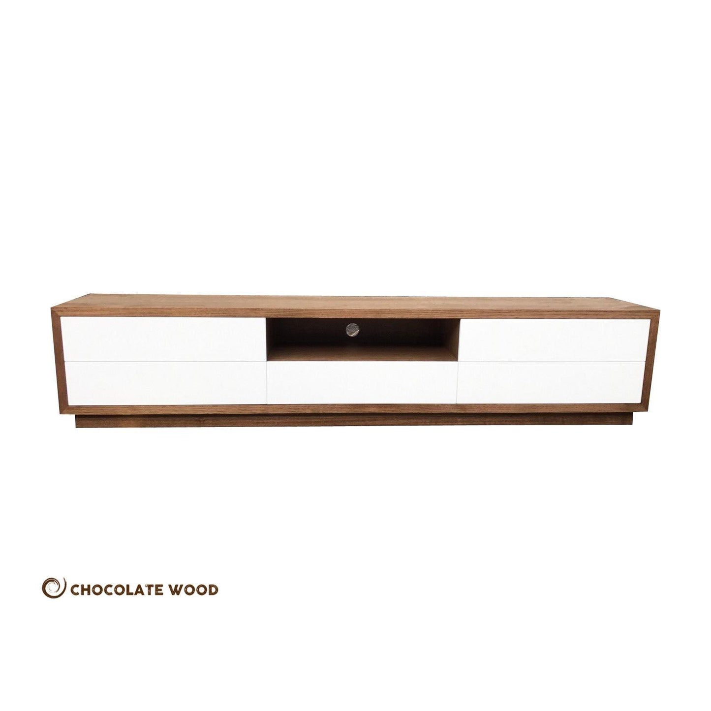 VICTORIA TASSIE OAK WALL MOUNTED 4 DRAWERS + DROP DOWN TV/ENTERTAINMENT UNIT IN CLEAR LACQUER