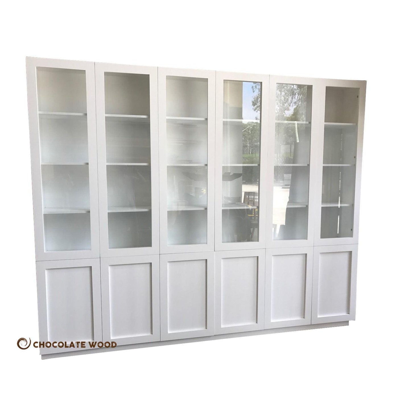 LAGONIA HAMPTONS STYLE 3 PIECE BOOKCASE IN WHITE PAINTED MDF - MADE TO ORDER