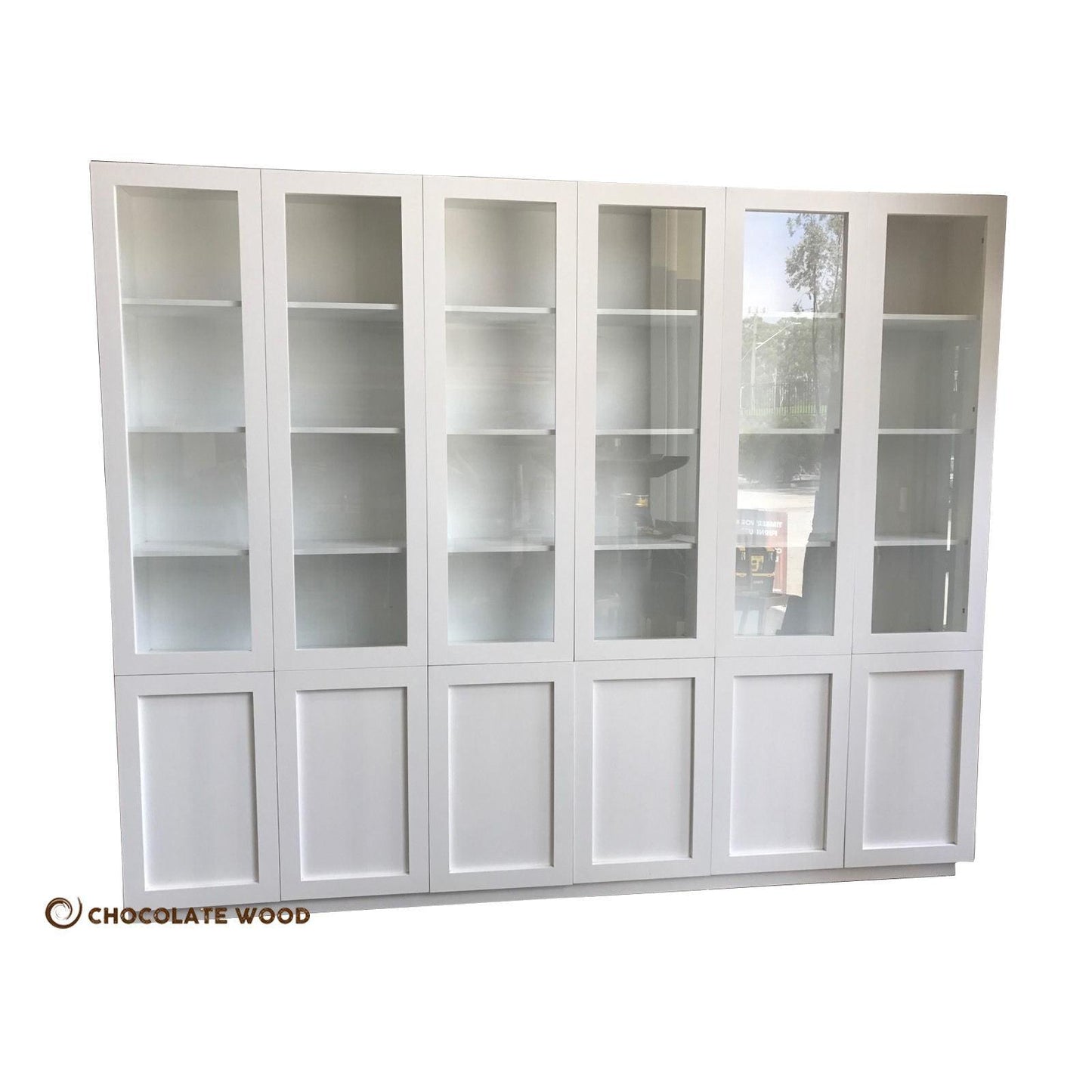 LAGONIA HAMPTONS STYLE 3 PIECE BOOKCASE IN WHITE PAINTED MDF - MADE TO ORDER