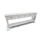 BRITTANY FRENCH PROVINCIAL CONSOLE TABLE /HALL TABLE 5 DRAWERS IN WHITE