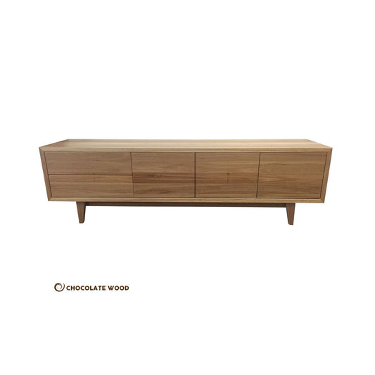 EMERALD 3 DOORS & 2 DRAWERS TV/ENTERTAINMENT UNIT IN SOLID BLACKBUTT - AUSTRALIAN CUSTOM MADE