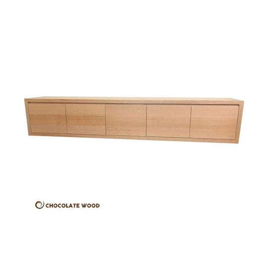 ANGEL SOLID WALLMOUNTED TASSIE OAK TV/ENTERTAINMENT UNIT WITH 5 DROP DOWN DOORS
