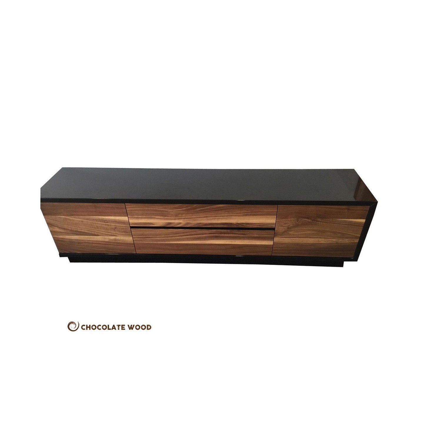 NAPLES AMERICAN WALNUT POLYURETHANE  2 DOOR 2 DRAWER TV/ENTERTAINMENT UNIT AUSTRALIAN MADE TO ORDER