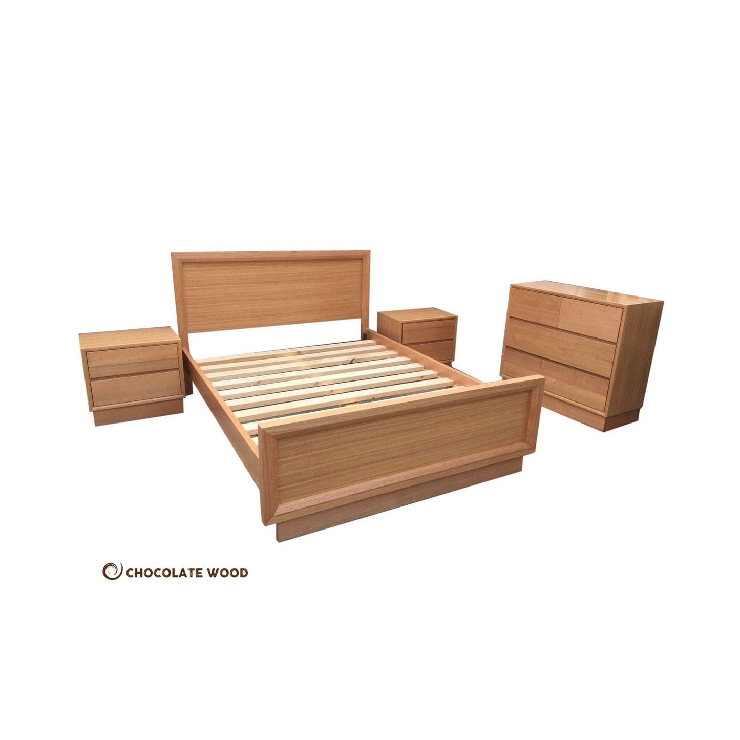 DORA QUEEN BEDROOM SUITE - SOLID TASSIE OAK TIMBER