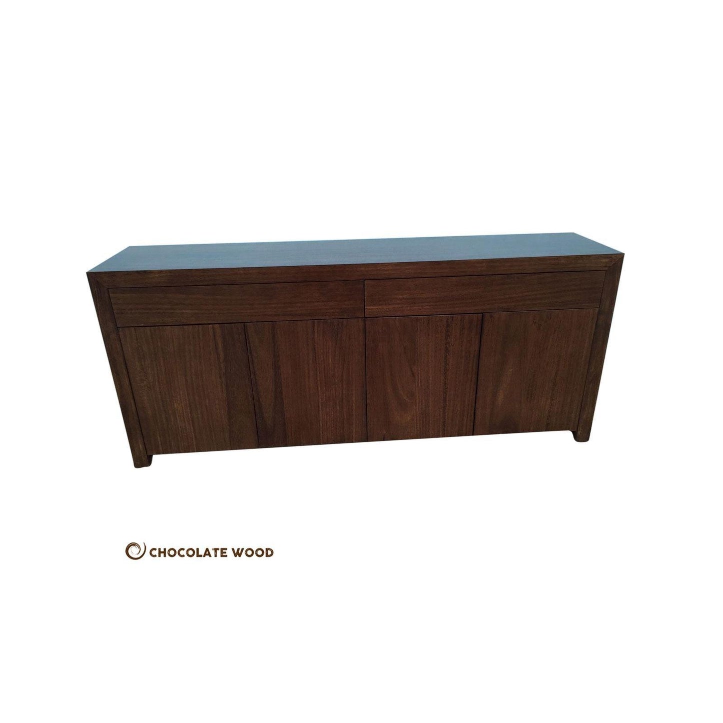 CANNES BUFFET/SIDEBOARD IN TASSIE OAK WITH 4 DOORS & 2 DRAWERS IN LIGHT CHOCOLATE - CUSTOM MADE