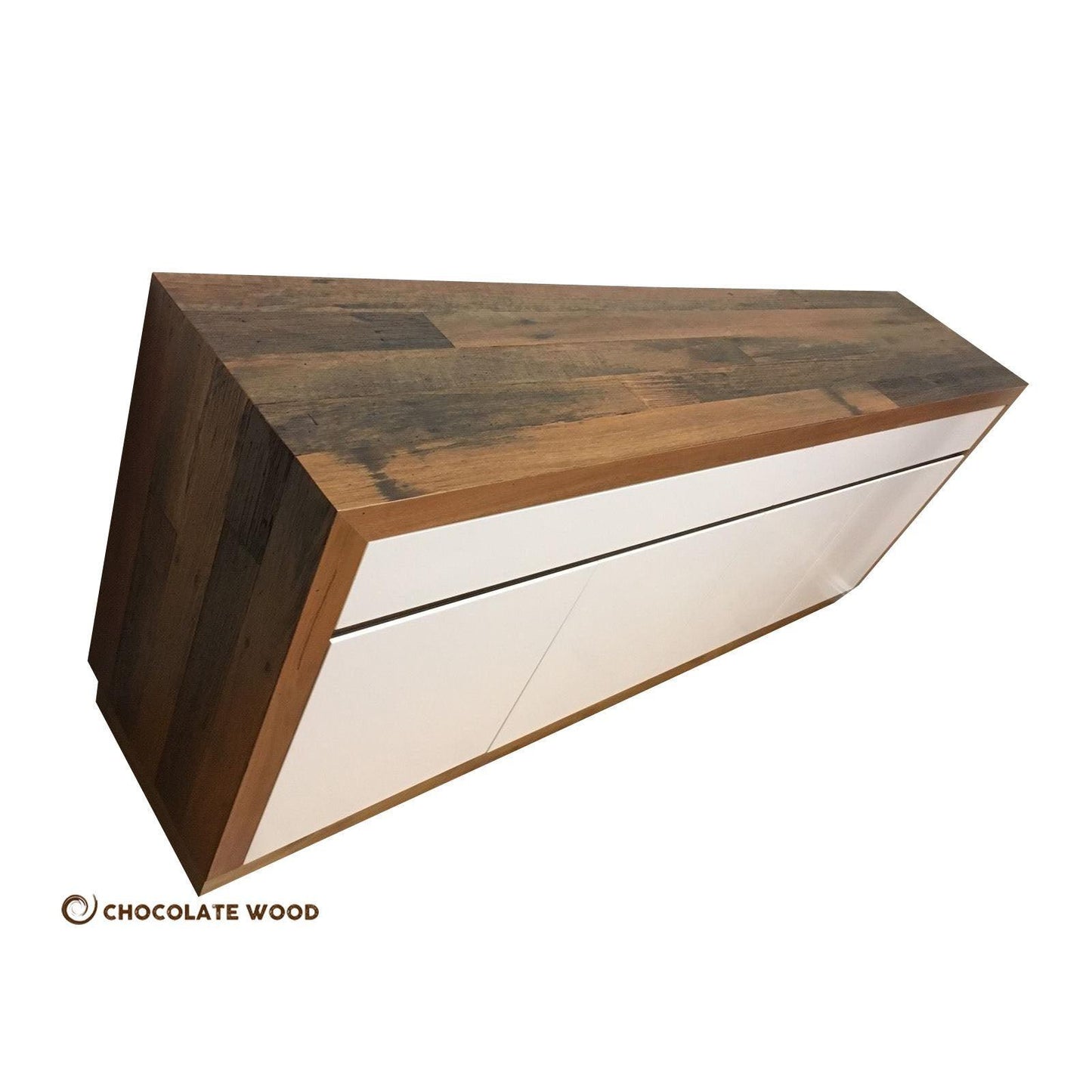 CARRINGTON RECYCLED HARDWOOD BUFFFET/SIDEBOARD WITH 4 DOORS & 2 DRAWERS IN WHITE POLYURETHANE -  AUSTRALIAN CUSTOM MADE