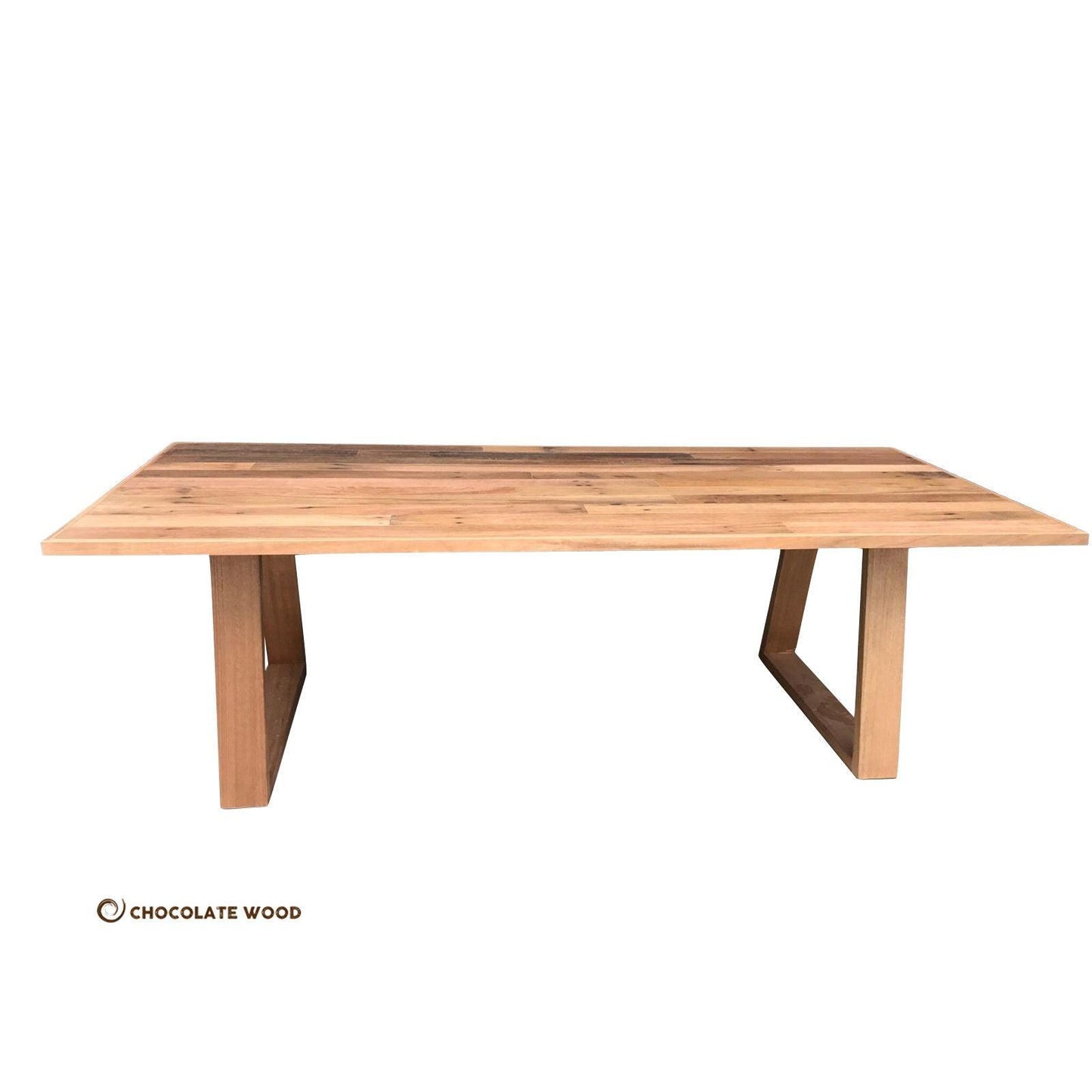 ESSENCE ECYCLED HARDWOOD DINING TABLE IN A RUSTIC FINISH AUSTRALIAN MADE TO ORDER