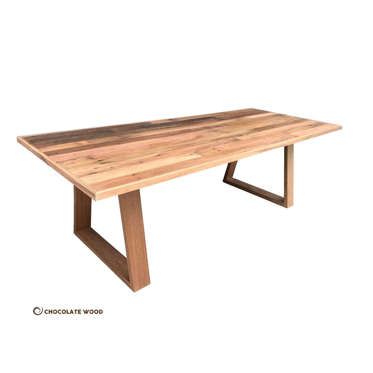 ESSENCE ECYCLED HARDWOOD DINING TABLE IN A RUSTIC FINISH AUSTRALIAN MADE TO ORDER