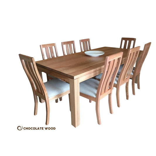 MOONEY AUSTRALIAN TASSIE OAK 9 PIECE DINING SET MADE TO ORDER