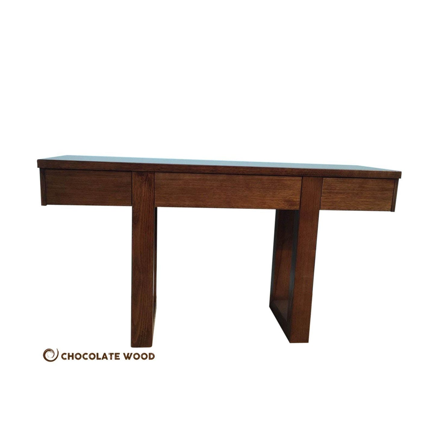 DELILAH SOLID TASSIE OAK HALL TABL CONSOLE IN CHOCOLATE