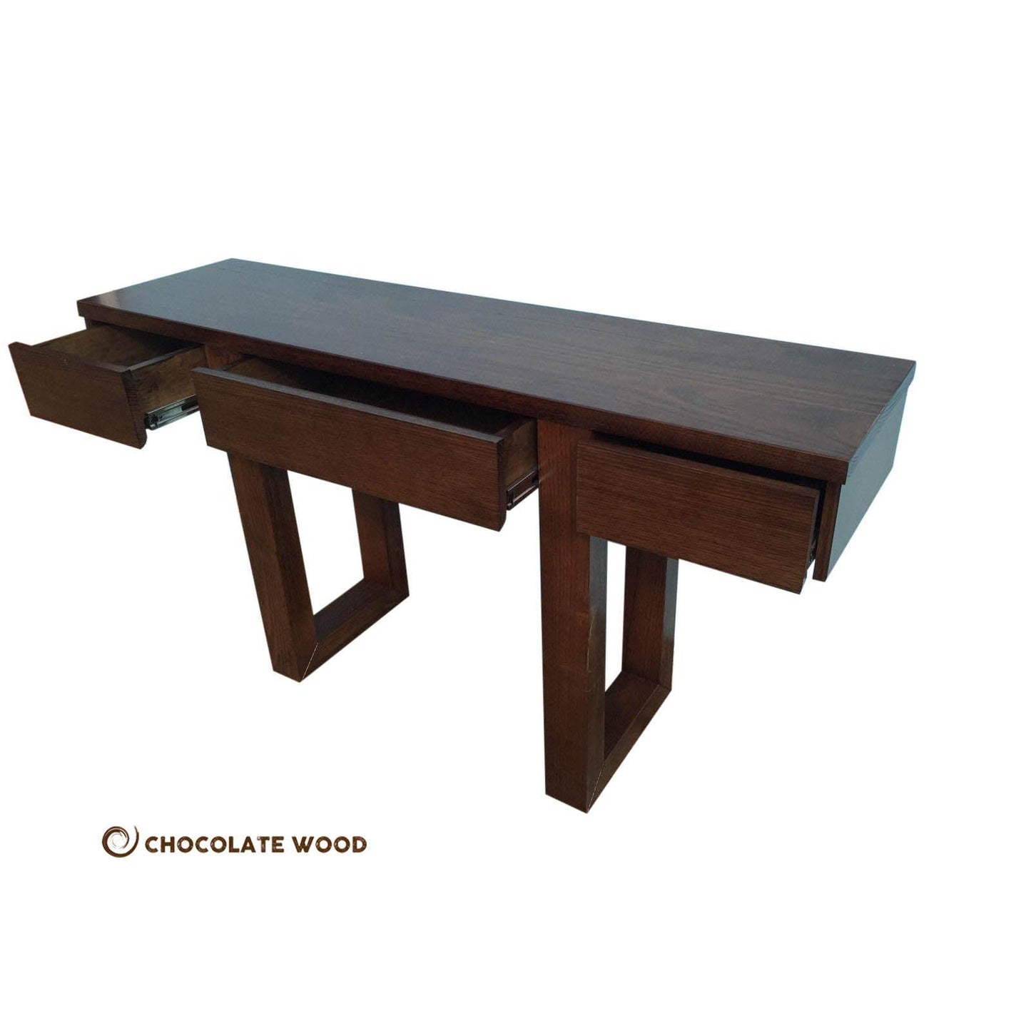 DELILAH SOLID TASSIE OAK HALL TABL CONSOLE IN CHOCOLATE