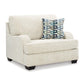 TIANA 1-SEATER LARGE ARMCHAIR CHENILLE POLYESTER WHITE /GREY MIX