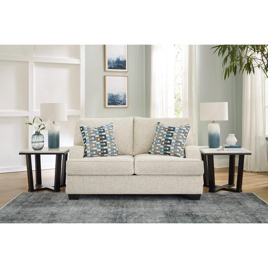 TIANA 2-SEATER SOFA CHENILLE POLYESTER WHITE /GREY MIX - MyChocolateWood