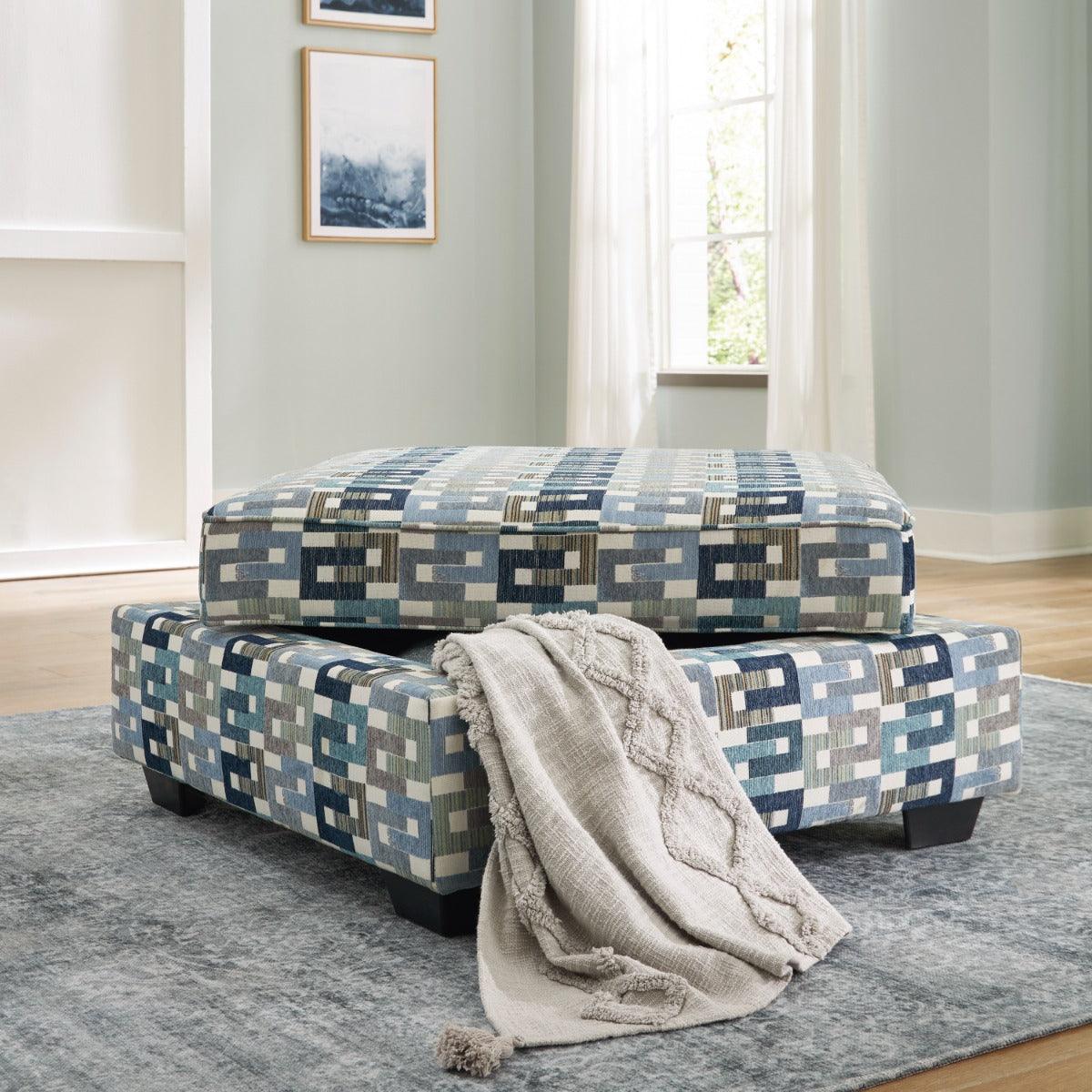 TIANA MULTI COLOURED STORAGE OTTOMAN - MyChocolateWood