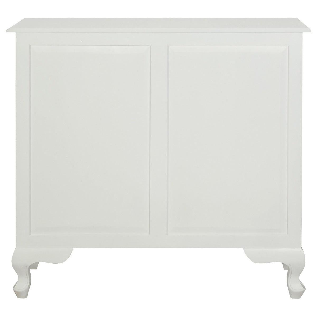 ALEXEI QUEEN ANN STYLE SOLID MAHOGANY LOW BOOKCASE IN WHITE - MyChocolateWood