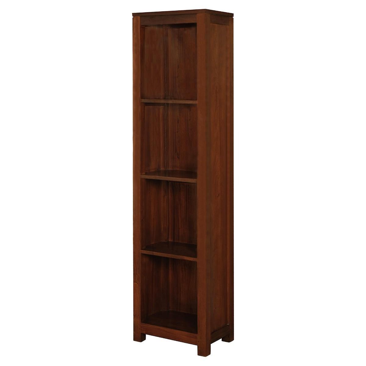 TANAKA SOLID MAHOGANY NARROW BOOKCASE IN MAHOGANY FINISH - MyChocolateWood