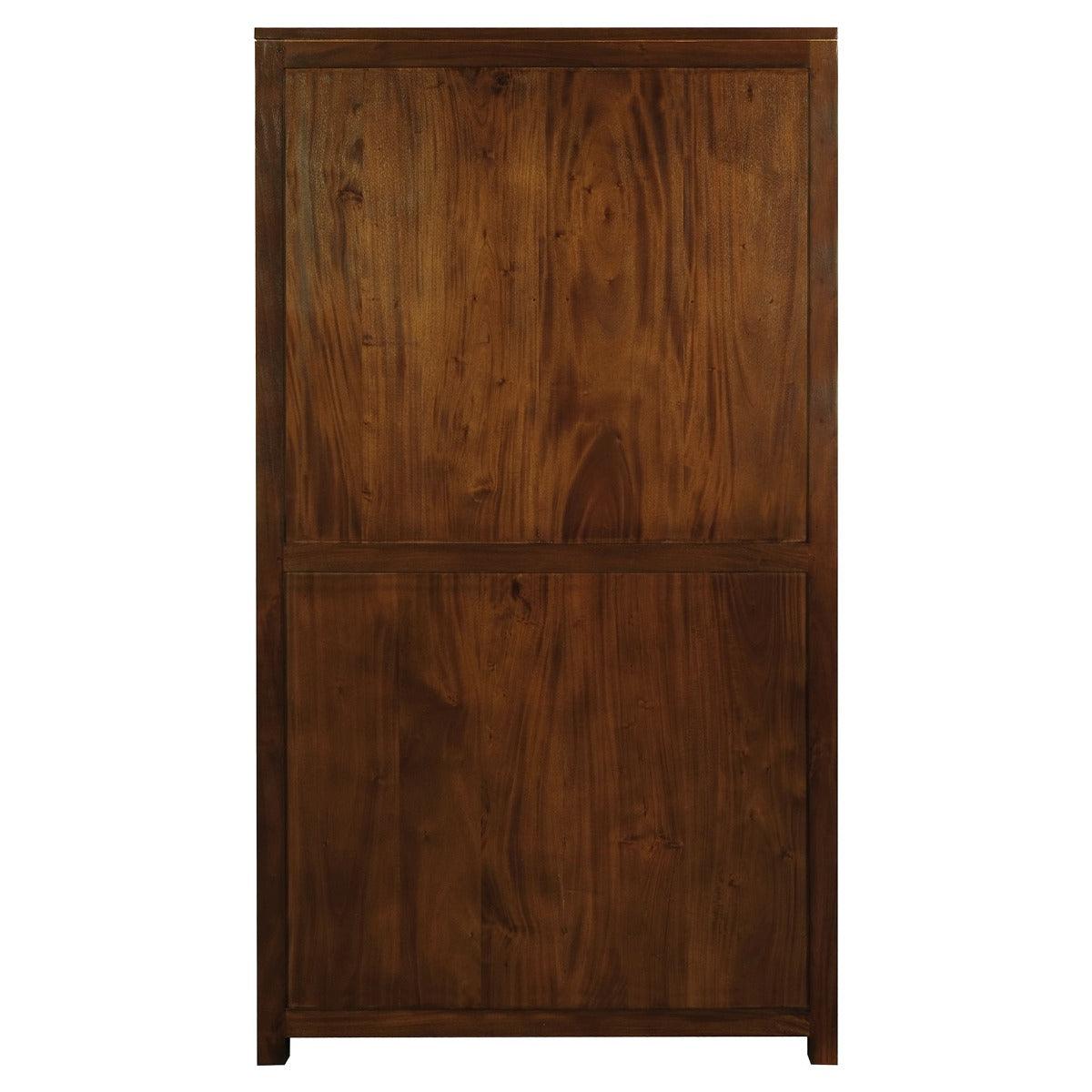 TANAKA SOLID MAHOGANY WIDE BOOKCASE IN MAHOGANY FINISH - MyChocolateWood