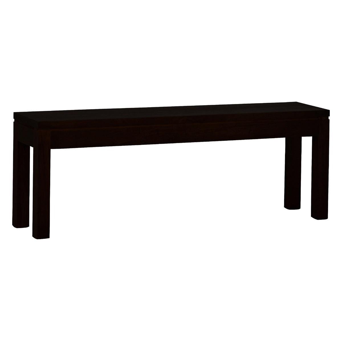 TANAKA 150CM SOLID MAHOGANY DINING TABLE + 2 BENCHES IN CHOCOLATE